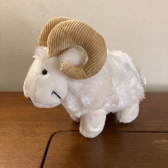 Vintage 80s Dakin Bighorn Sheep White Plush Stuffed Animal (1985) EUC - Picture 2 of 2